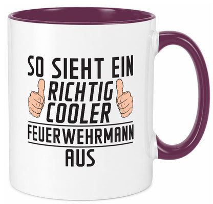 Richtig Cooler Feuerwehrmann | Feuerwehr Geschenkidee Humor Tasse
