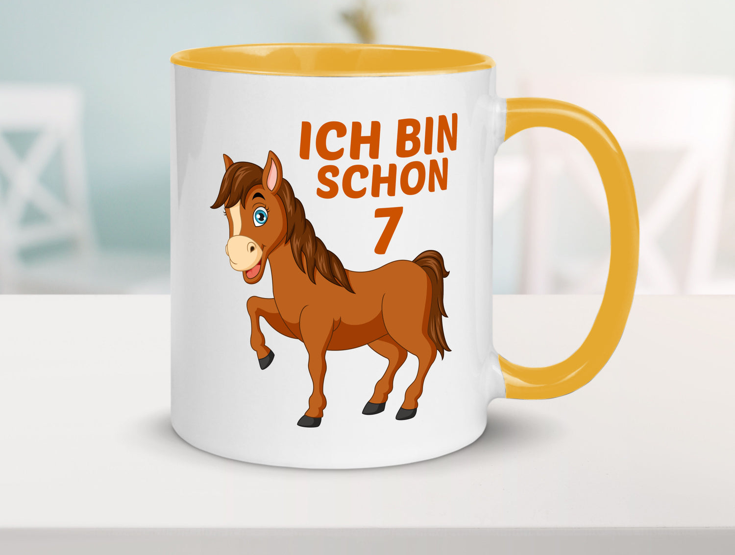 7. Geburtstag | Ich bin schon 7 Pferde Pony Humor Geschenkidee Tasse
