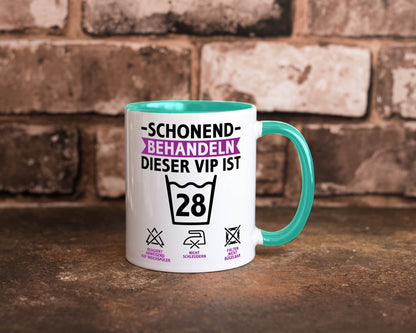 28 Geburtstag | schonend behandeln Jahre Humor Geschenkidee Tasse