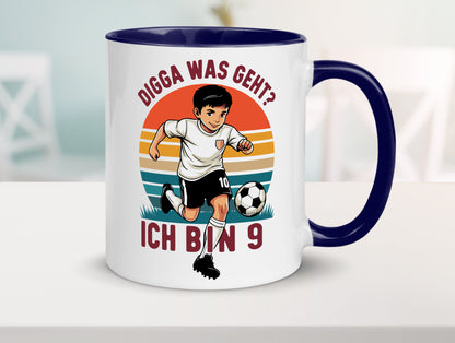 9 Geburtstag | Jahre Digga was geht ab Fußball lustig Geschenkidee Geschenk
