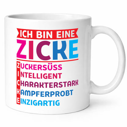 Ich bin eine Zicke | Definition süßes Mädchen v2 Geschenkidee Humor Tasse
