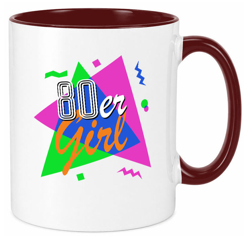 80er Girl - Jahre bunt + verrückt retro Humor Geschenkidee Tasse