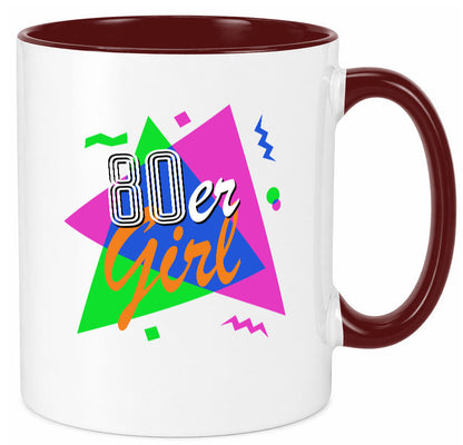 80er Girl - Jahre bunt + verrückt retro Humor Geschenkidee Tasse