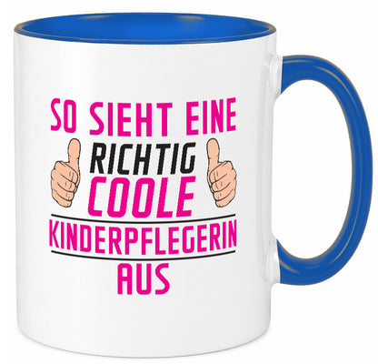 Richtig Coole Kinderpflegerin | Kinder Pflegeberuf Geschenk Arbeit Kollegen Tasse