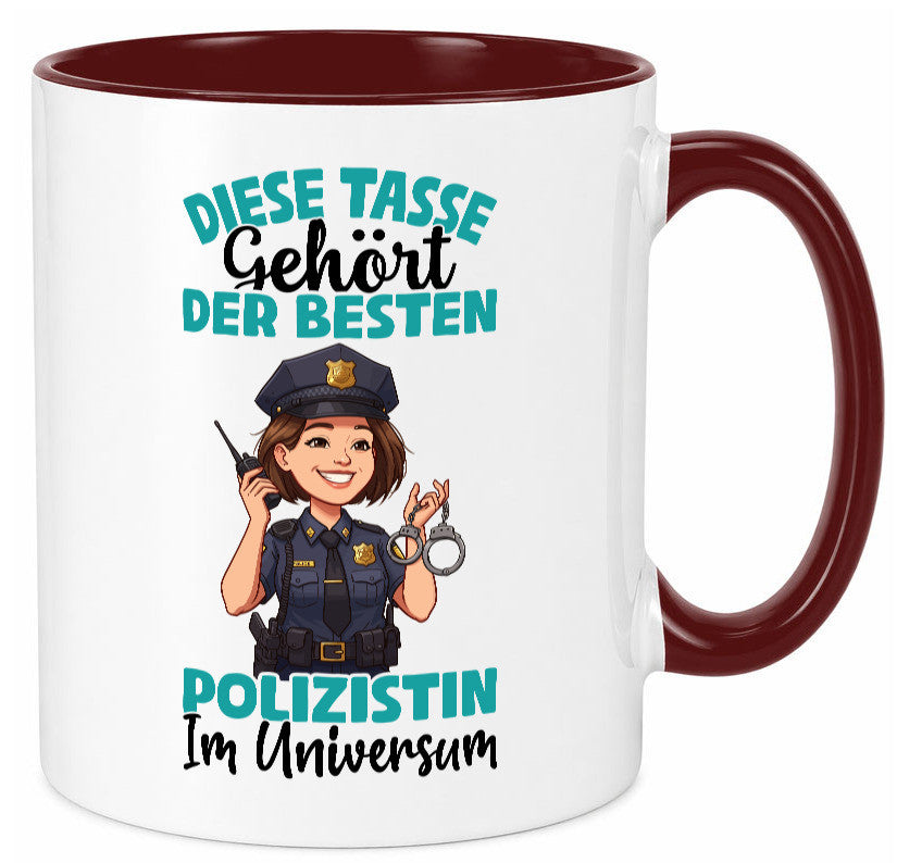 Im Universum: Polizistin | Beruf Polizei Geschenkidee Arbeit Kollegen Büro Tasse