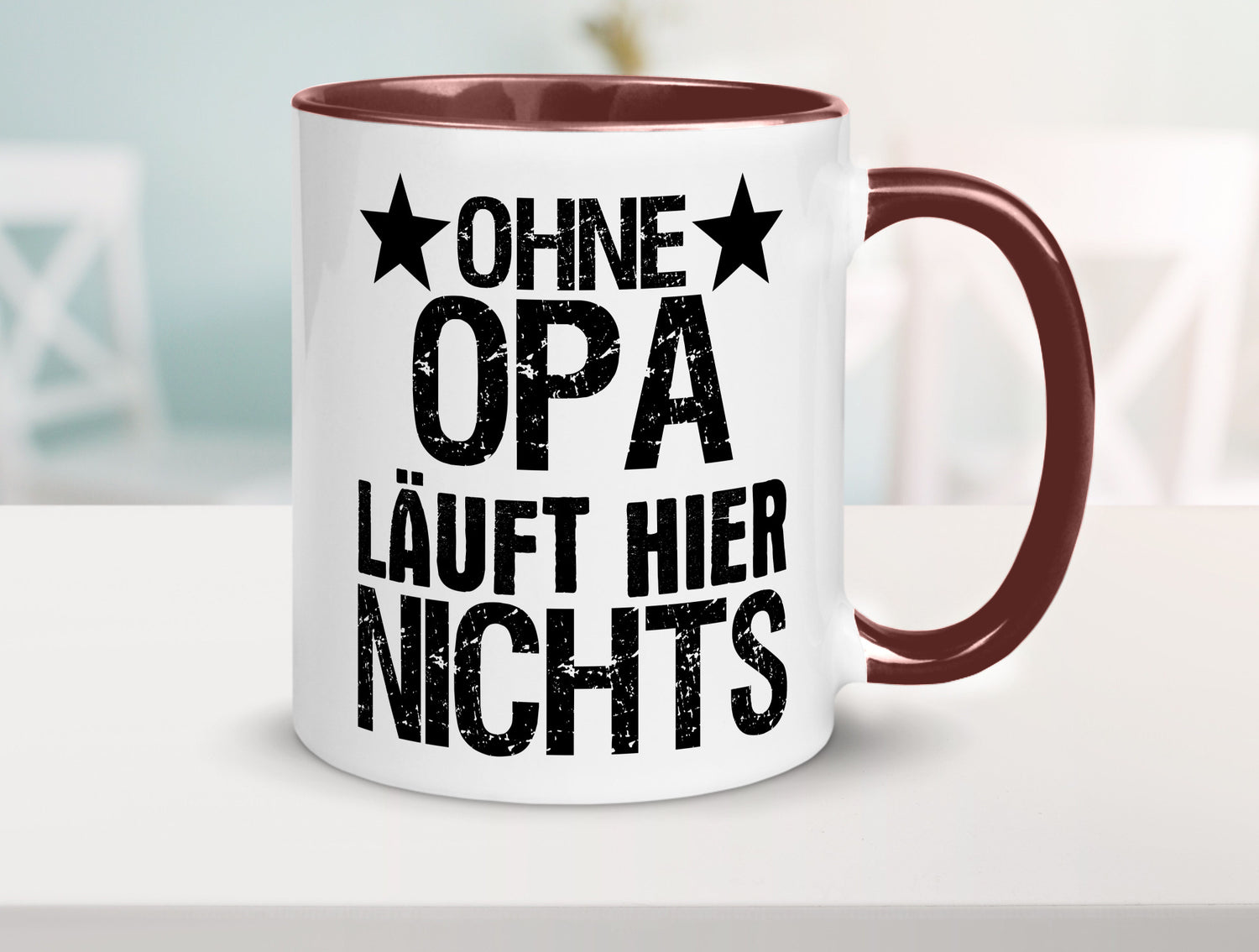 Ohne Opa läuft hier nichts | Sterne Geschenkidee Familie Humor Tasse