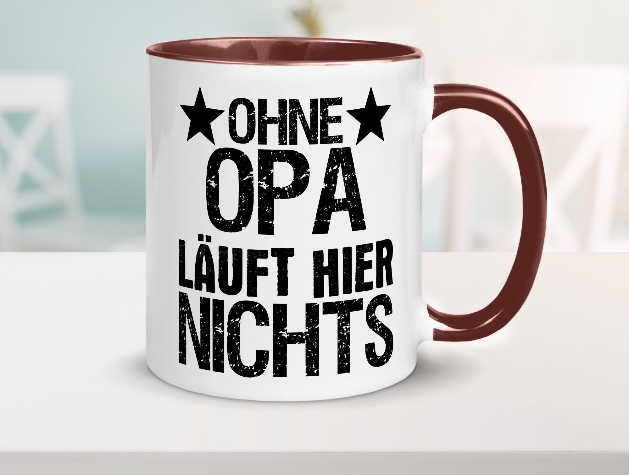 Ohne Opa läuft hier nichts | Sterne Geschenkidee Familie Humor Tasse