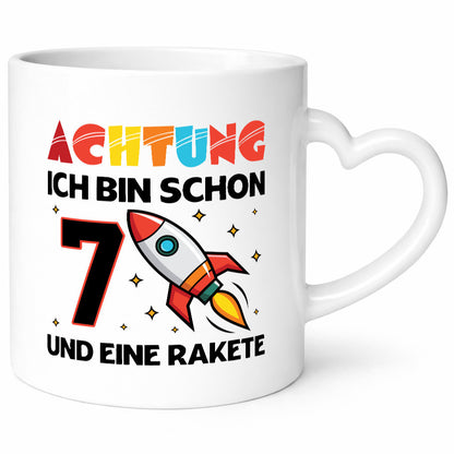 7. Geburtstag | Rakete Weltraum 7 Jahre Galaxy Geschenkidee Humor Tasse