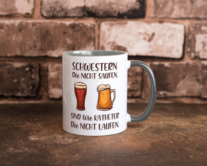 Schwestern die nicht saufen, Katheder laufen | Gläser lustiger Spruch Geschenk