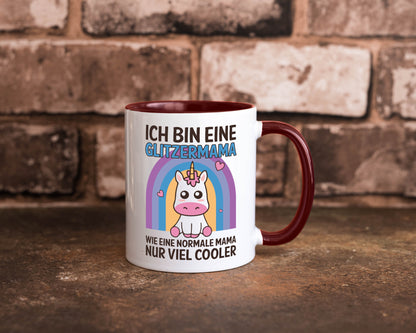 Glitzermama, wie normal, nur cooler | Einhorn Geschenkidee Familie Humor Tasse