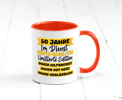 50 Jahre im Dienst | Jubiläum Arbeit v8 lustiger Spruch Geschenk Kollegen Büro