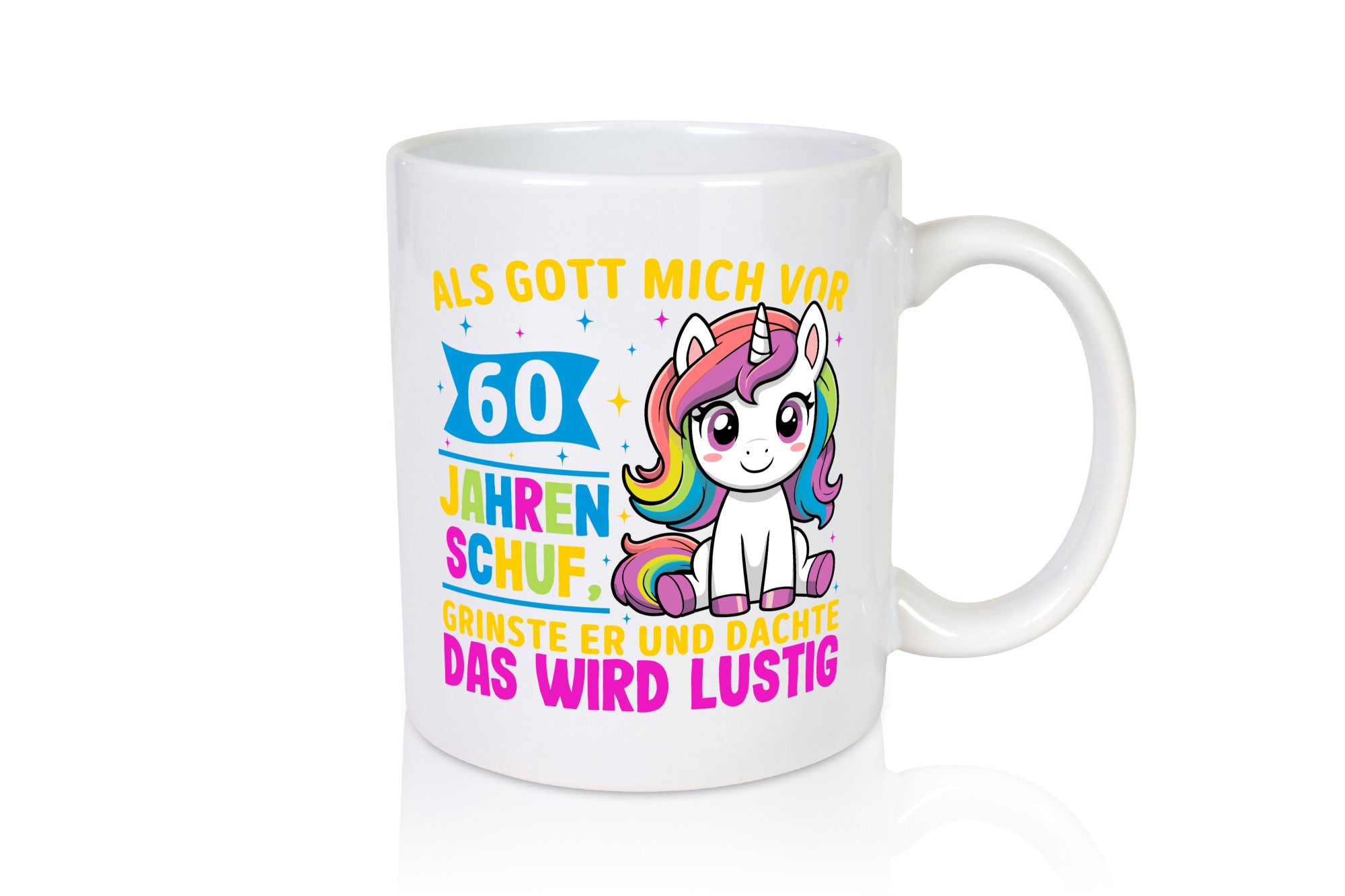 60. Geburtstag | Als Gott mich schuf 40 Jahre Geschenkidee Humor Tasse