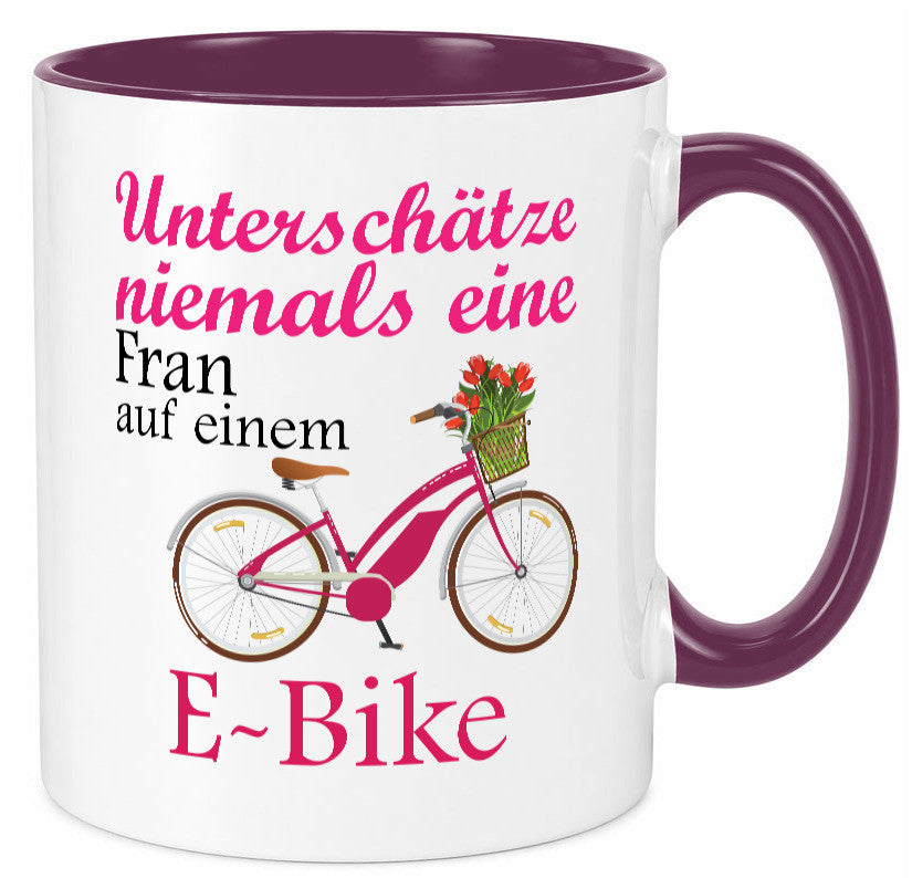 Unterschätze niemals eine Frau | E-Bike Sport Rad fahren lustig Humor