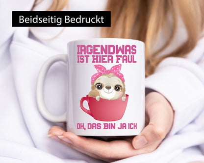 Irgendwas Ist hier Faul lustig Humor Geschenkidee Geschenk Tasse