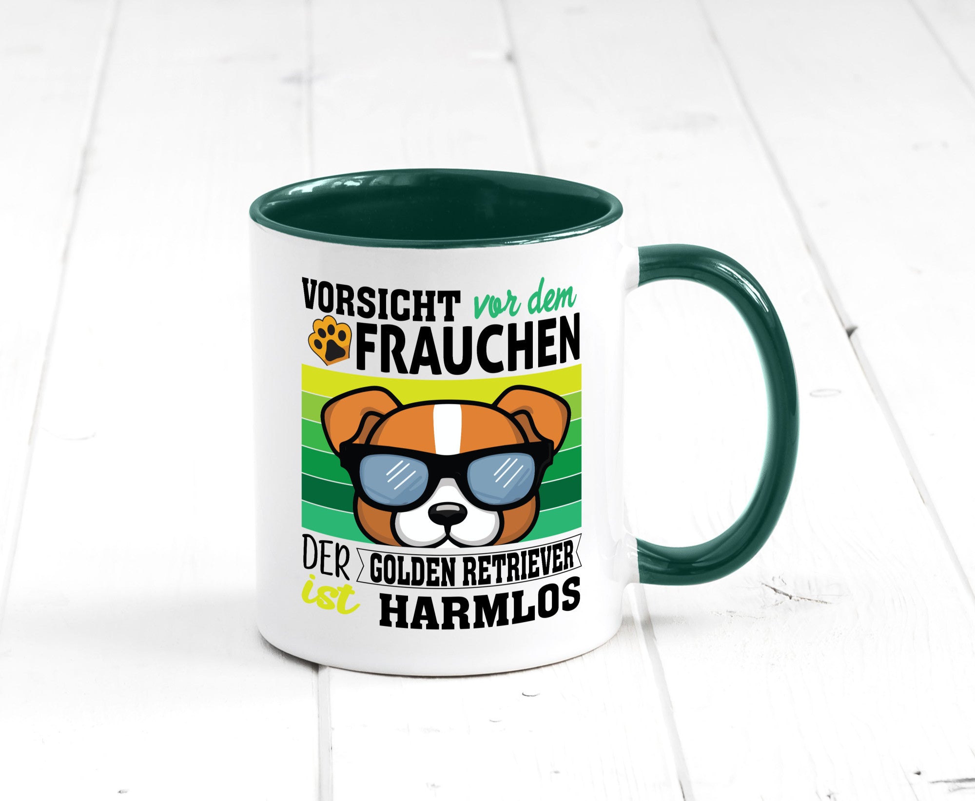 Vorsicht vor dem Frauchen Golden Retriever ist Harmlos lustiger Spruch Geschenk