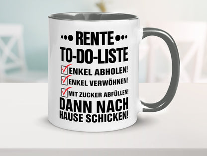 Rente To-Do-Liste | Rentner Tasse Enkel verwöhnen Geschenk Ruhestand Jubiläum