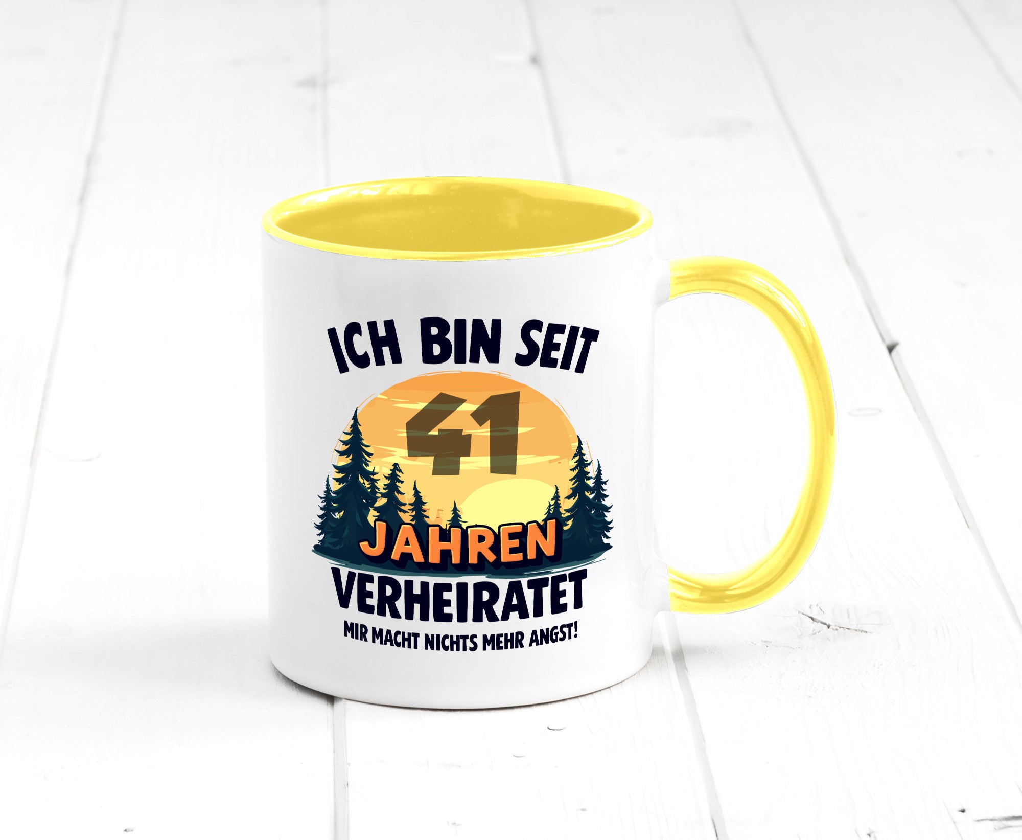 Ich bin Verheiratet | 41. Hochzeitstag Ehepaar v2 Geschenkidee Humor Tasse