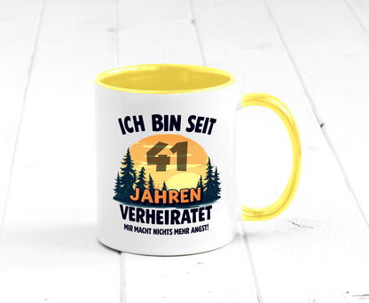 Ich bin Verheiratet | 41. Hochzeitstag Ehepaar v2 Geschenkidee Humor Tasse