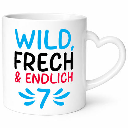 7. Geburtstag | 7 Jahre Wild &amp; Frech lustiger Spruch Geschenk Geschenkidee Tasse