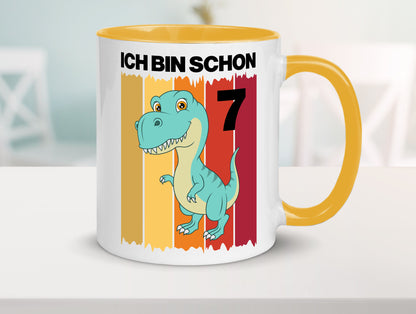 7. Geburtstag | 7 Jahre Dinosaurier lustiger Spruch Geschenk Geschenkidee Tasse