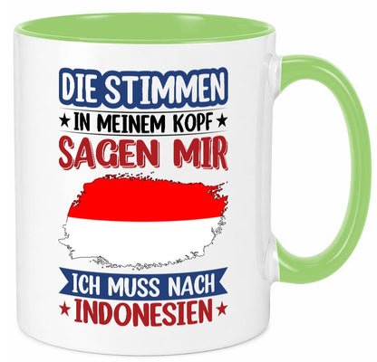 Indonesien | Urlaub Stimmen in meinem Kopf Traumland Geschenk Humor Tasse