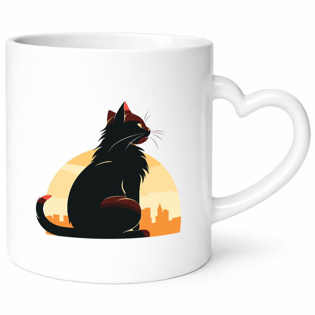 Katze | Großstadt Sonnenaufgang lustiger Spruch Geschenk Tierliebhaber Humor