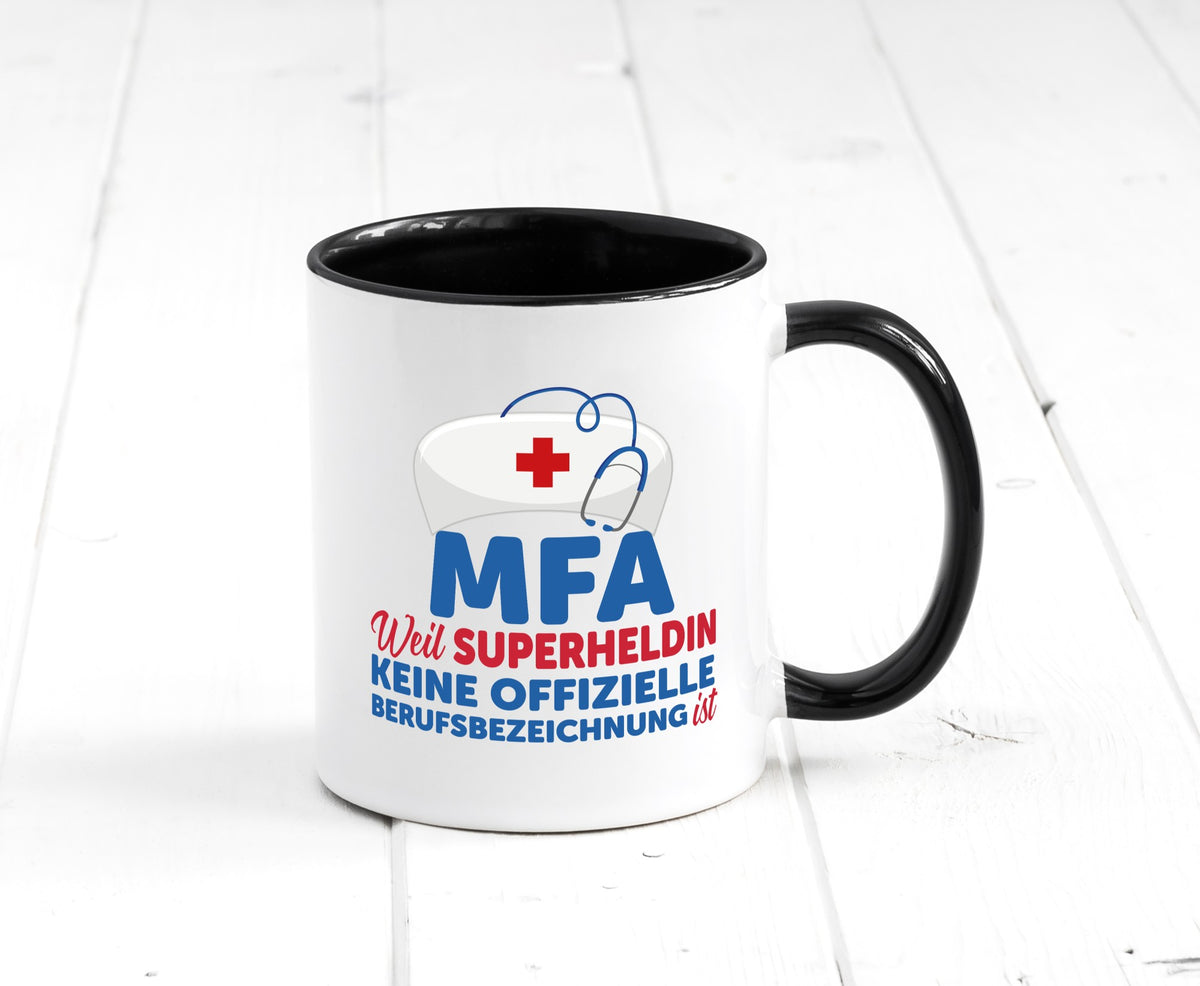 MFA Superheldin | Frauen Beruf Spruch Tasse Humor Geschenk Arbeit Kollegen Büro