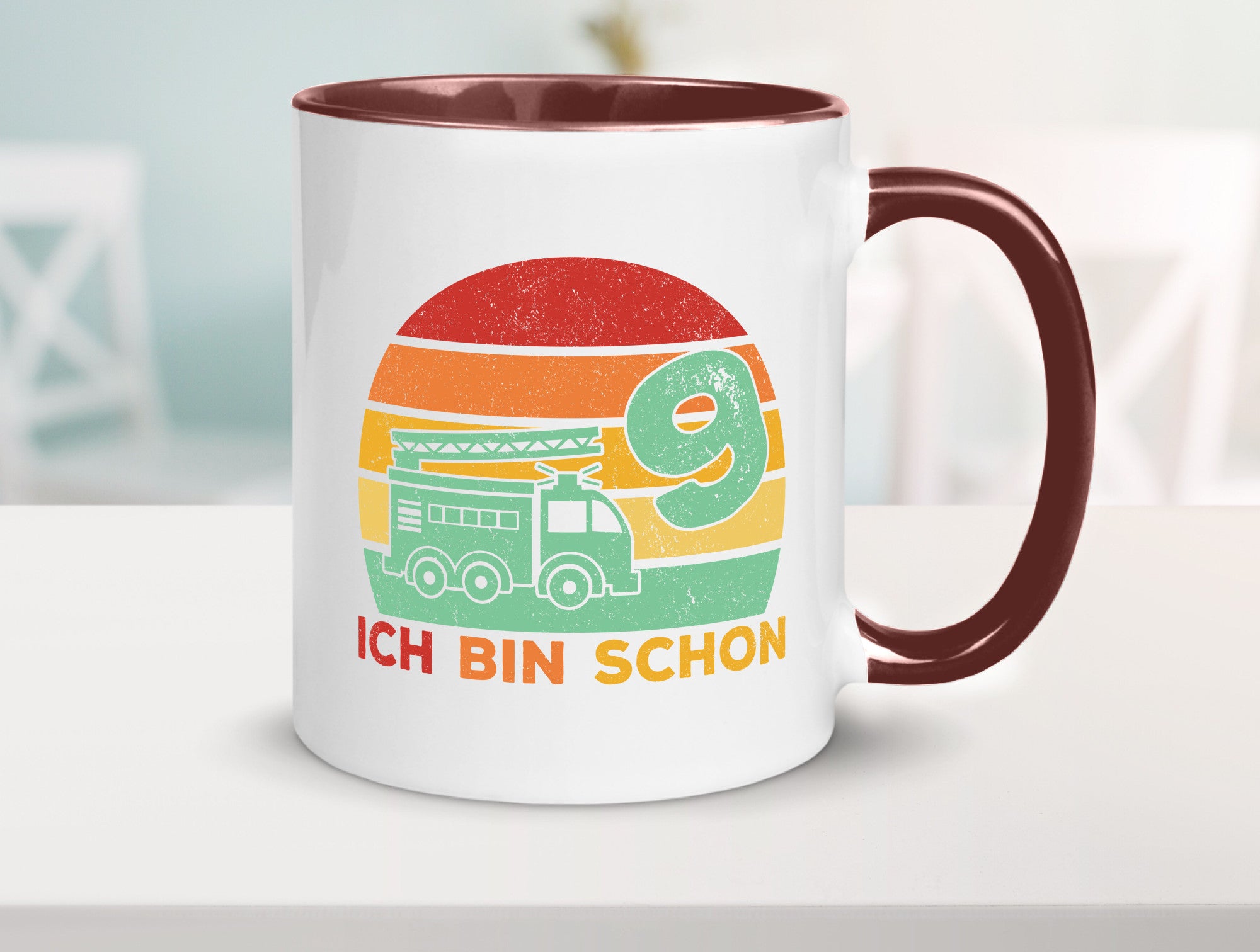 9. geburtstag | Feuerwehrauto 9 Jahre Feuerwehr Geschenk Geschenkidee lustiger