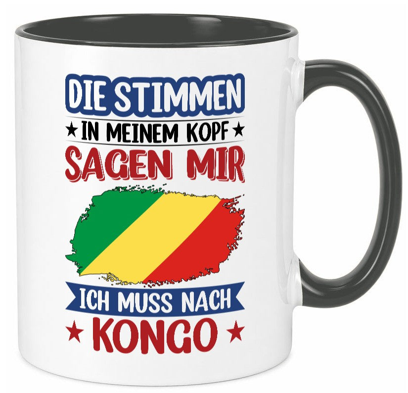 Kongo | Urlaub Stimmen in meinem Kopf Traumland Humor Geschenkidee Tasse
