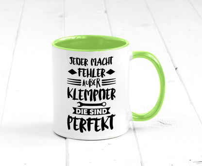 Jeder macht fehler nur Klempner sind Perfekt Humor Geschenkidee Tasse