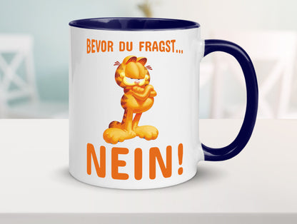 Bevor du fragst? Nein! | grimmige Katze Spruchtasse lustig Tierliebhaber Humor