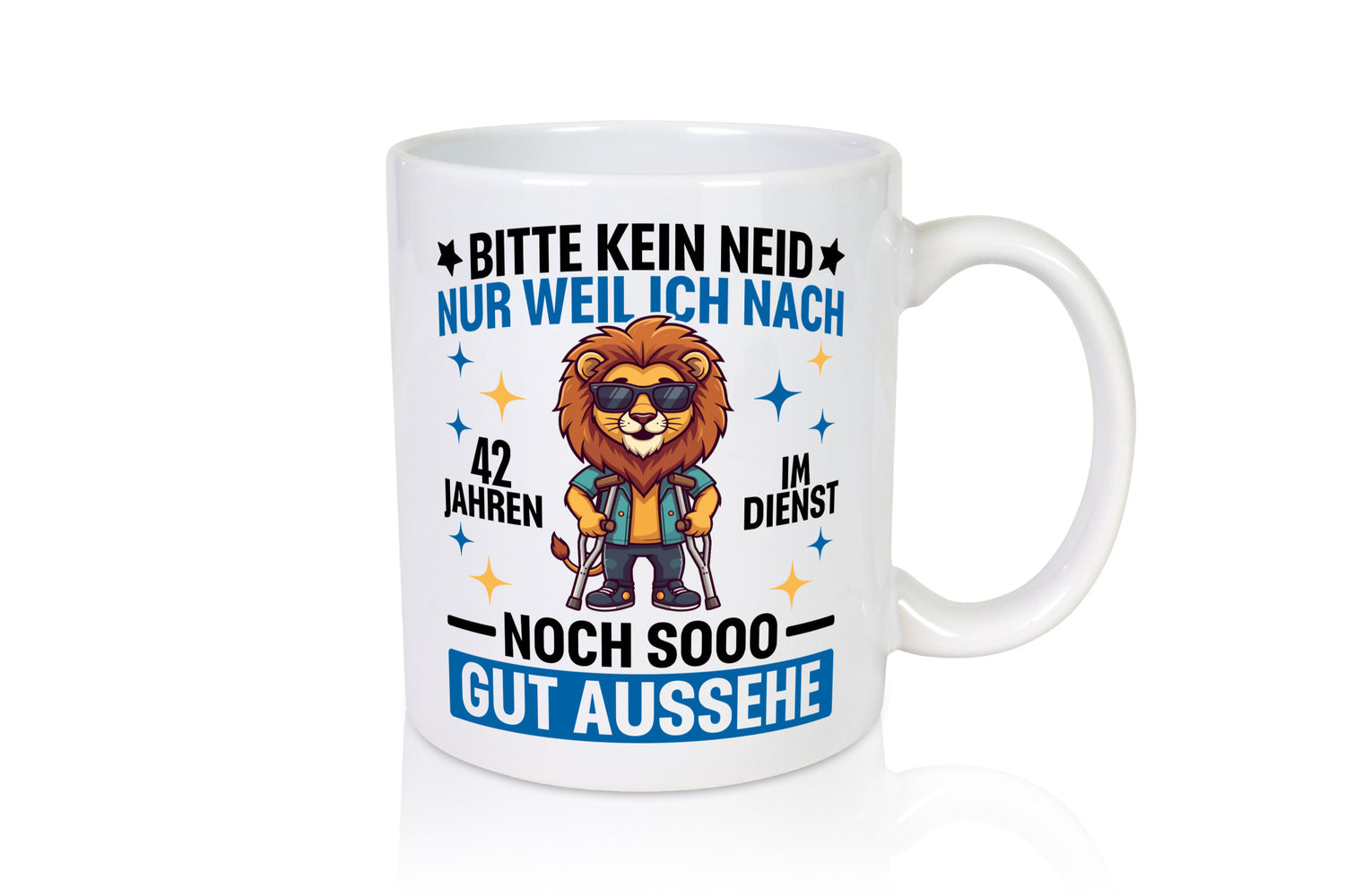 42 Jahre im Dienst | Arbeitsjubiläum Arbeit lustiger Spruch Geschenk Kollegen