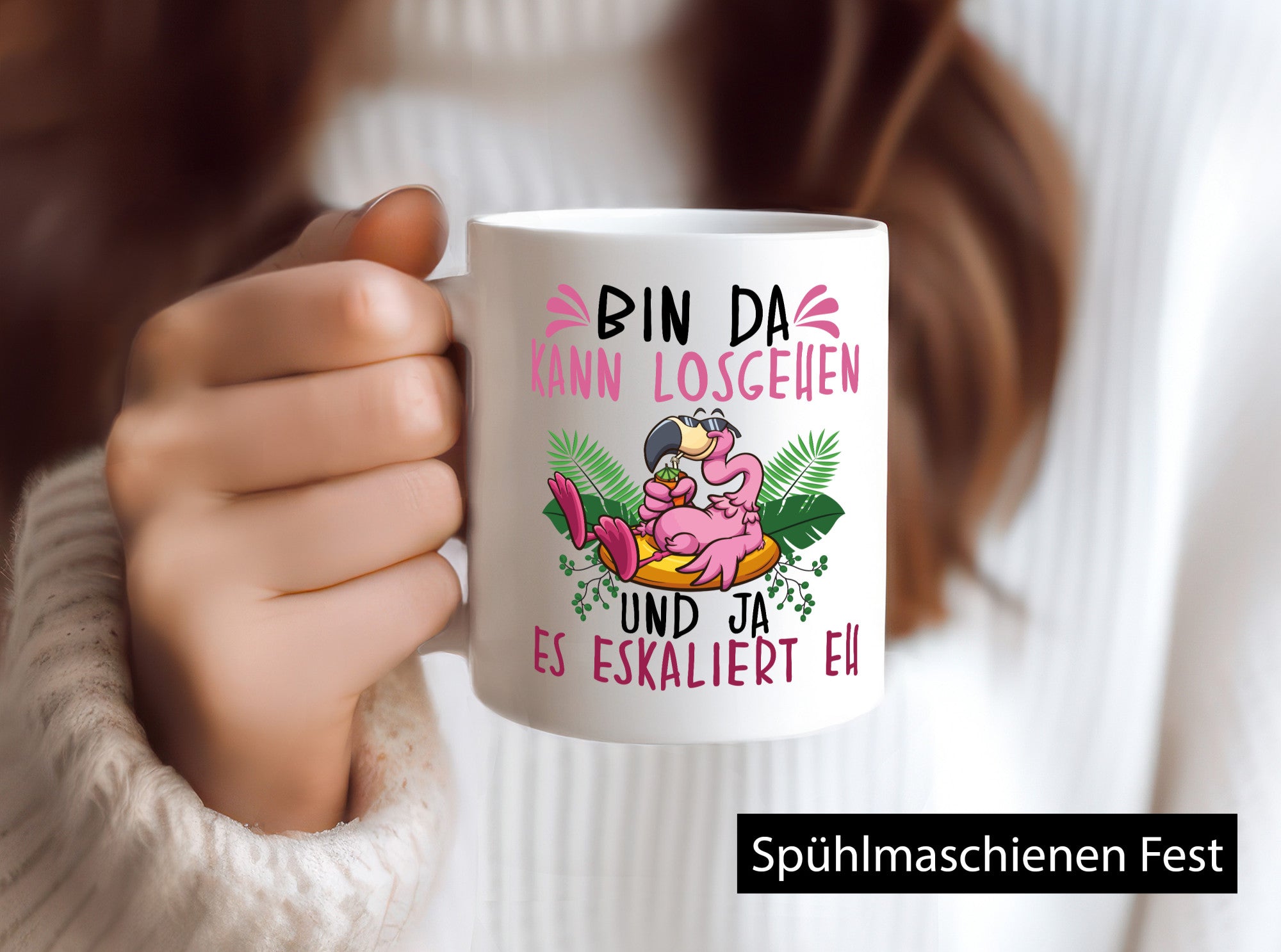 Flamingo | Bin da kann losgehen Party Geschenk Humor Geschenkidee lustiger