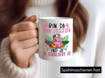 Flamingo | Bin da kann losgehen Party Geschenk Humor Geschenkidee lustiger