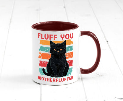 Fluff you Motherfluffer | Schwarze Katze Böse Humor Tierliebhaber Geschenkidee