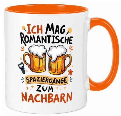 Spaziergang zum Nachbarn | Biertrinker Lieblingsnachbar v2 Humor Geschenkidee Tasse