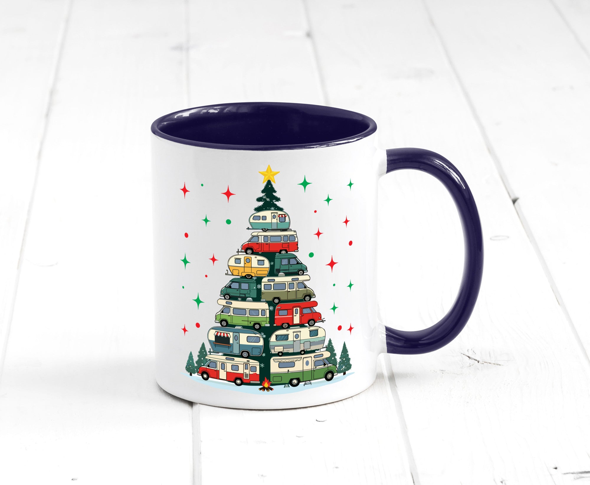 Camper | Camping Weihnachten Fahrzeuge Baumlichter v2 lustig Humor Geschenkidee