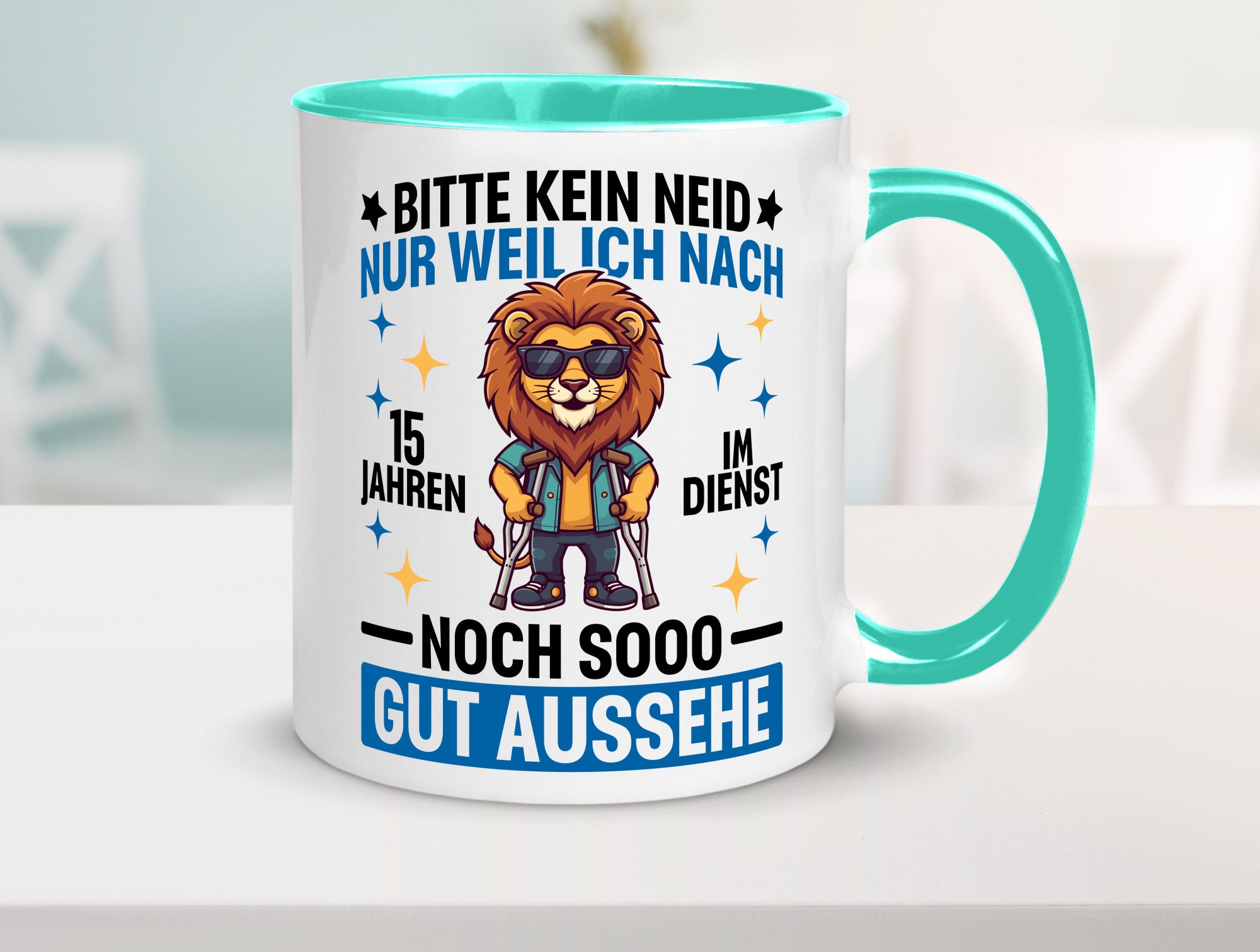 15 Jahre im Dienst | Arbeitsjubiläum Arbeit lustig Kollegen Büro Geschenk Tasse
