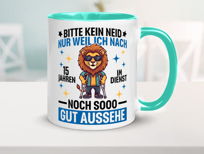 15 Jahre im Dienst | Arbeitsjubiläum Arbeit lustig Kollegen Büro Geschenk Tasse