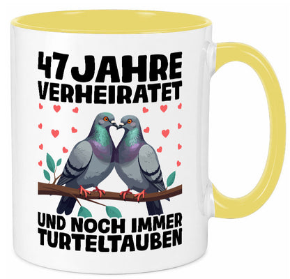47 Jahre verheiratet | Turteltauben Ehe Ehepaar Humor Geschenkidee Tasse