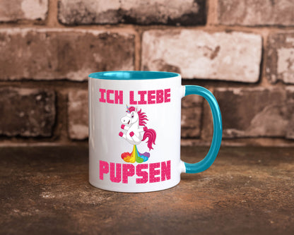 Ich liebe pupsen | Einhorn Pups lustiger Spruch Humor Geschenkidee Tasse