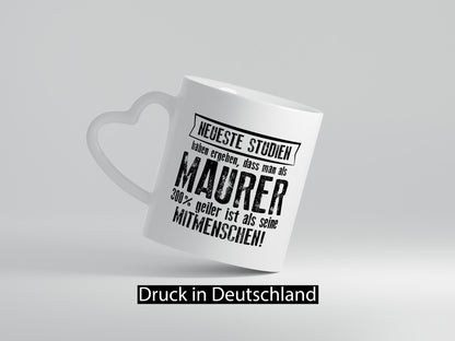 Neuste Studien: Maurer | Bau Handwerker Geschenkidee Humor Tasse