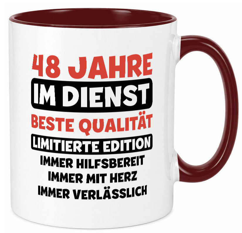 48 Jahre im Dienst | Jubiläum Arbeit v3 Humor Kollegen Büro Geschenkidee Tasse