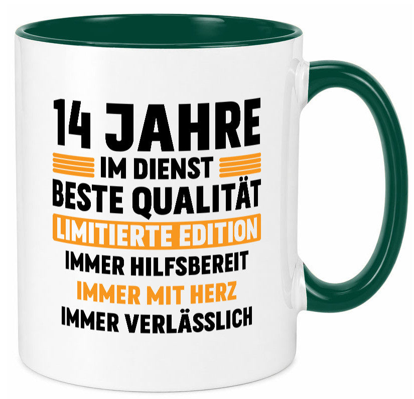 14 Jahre im Dienst | Jubiläum Arbeit v2 Geschenk Kollegen Büro lustiger Spruch