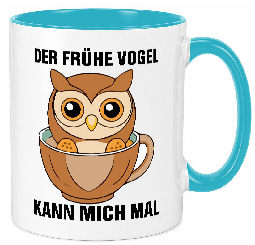 Der frühe Vogel kann mich mal | Eule Morgenmuffel v2 lustiger Spruch Geschenk