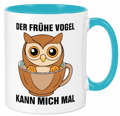 Der frühe Vogel kann mich mal | Eule Morgenmuffel v2 lustiger Spruch Geschenk