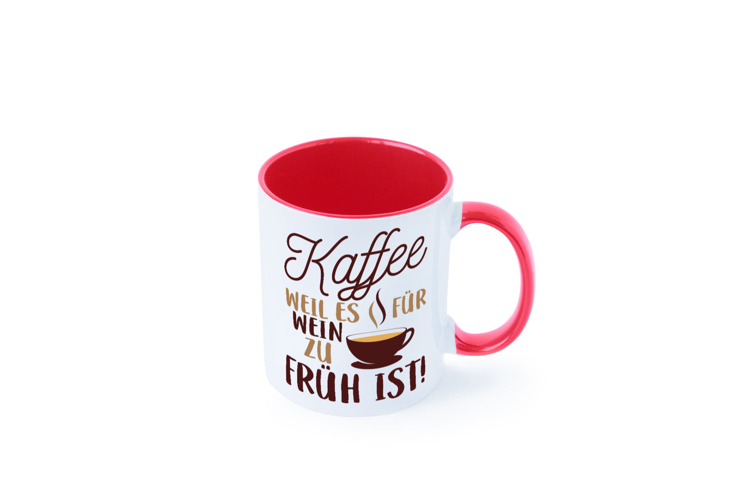 Weil es für Wein zu früh ist | Kaffeetrinker Herzschlag Humor Geschenkidee Tasse