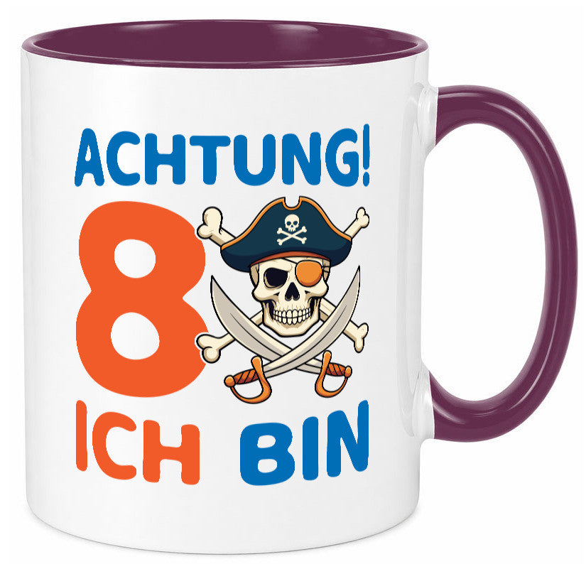 8. Geburtstag | 8 Jahre Pirat Geschenk Geschenkidee lustiger Spruch Tasse