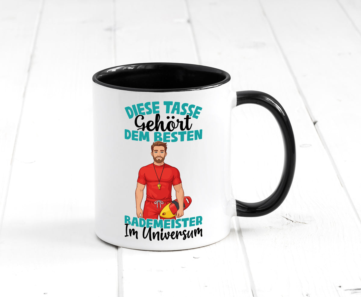 Im Universum: Bademeister | Rettungsschwimmer lustig Humor Geschenkidee Tasse