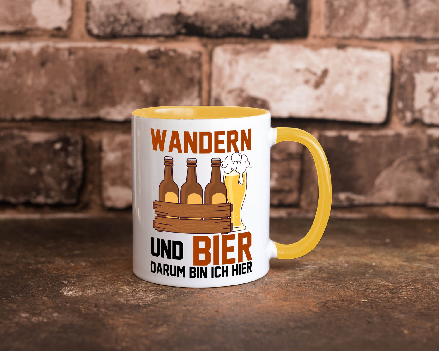 Wandern und Bier darum bin ich hier | Bierkasten lustiger Spruch Geschenk Humor